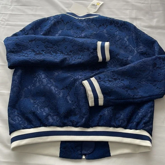 English Factory Bomber Varsity Lace Shell Jacket Womens Sz M NWT* - Picture 13 of 14